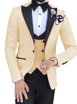 2023 Men 3 Pieces Suits For Men Custom Made Groom Groomsmen Tuxedos Wedding Men Suit Terno Masculino(Jacket+Pant+Vest)