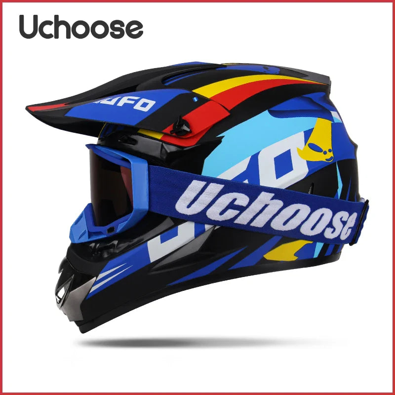 UCHOOSE Motorcycle Helmet Professional Motocross Off Road Helm Children Off-road Casque Capacete De Motocicleta Gift Goggles