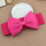 Women Bowknot Cummerbunds 1PCS Elastic Bow Wide Stretch Bukle Waistband Belt Fashion Girl Dress Accessories Waist Belts