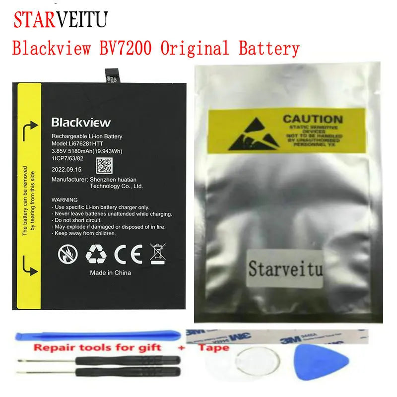 For Blackview BV7200 Battery Original Batteria 5180mAh Mobile Phone Accessories