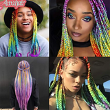 24Inch Synthetic Long Jumbo Ombre Braiding Hair For Women Colorful Braids 100g Rainbow Hair Gray Black Orange Red Yellow Blue