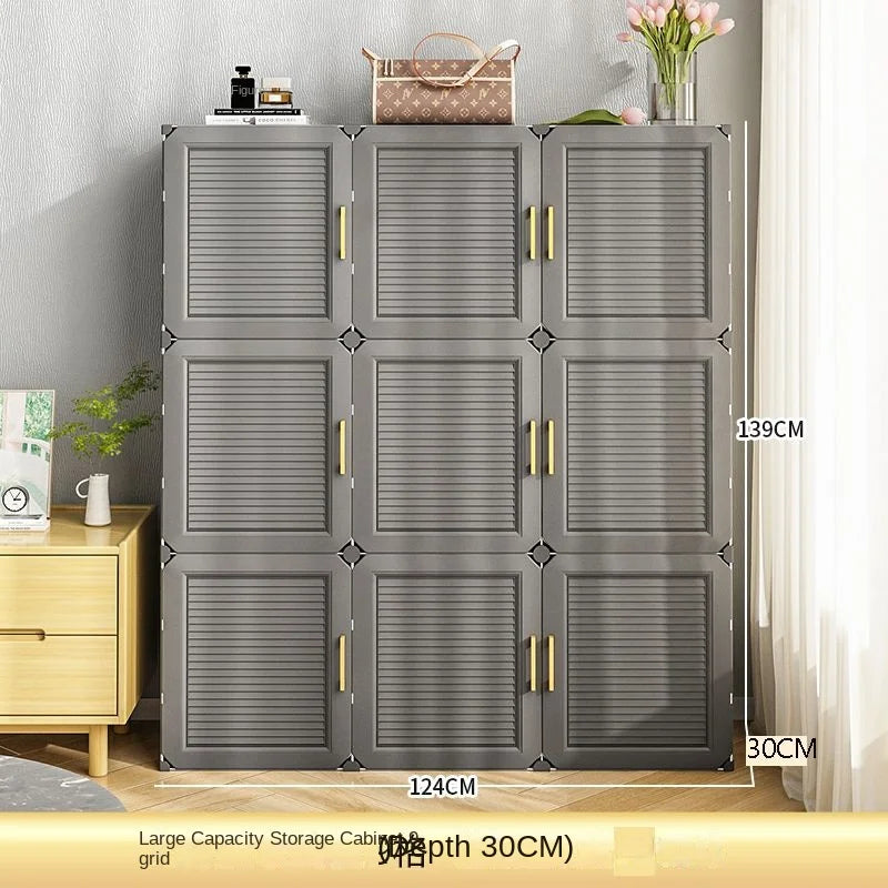 Large Size Clothes Folding Cabinets Splice Storage Toy Placement Locker Dustproof Household Foldable Wardrobe Bedroom Furniture