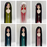 New 1/3 & 1/4 & 1/6 Bjd Doll's Wig Anime Doll Dress Up Accessories Bicolor Long Straight Wig
