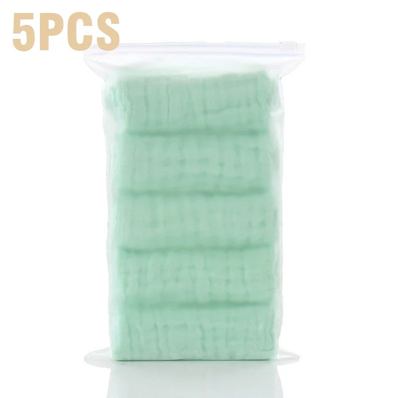 5PCS Baby Bath Towel 100% Cotton 6 Layers Gauze Kid Facecloth Face Wash Wipe Hand Soft Newborn Stuff Handkerchief 30X30cm