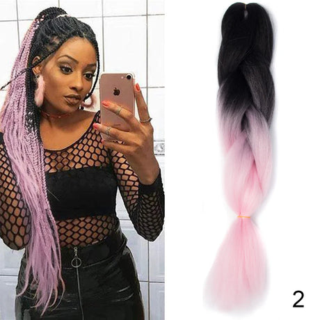 24Inch Synthetic Hair Extensions for Braids 100g/pc Jumbo Braiding Hair Kanekalon Colored Hair Pre Stretched Yaki Jumbo Braids