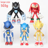 5pcs Set Cute Sonic PVC Character Toy Hedgehog Shadow Tail Figure 14cm Model Dolls Children Animal Toy Birthday Gift