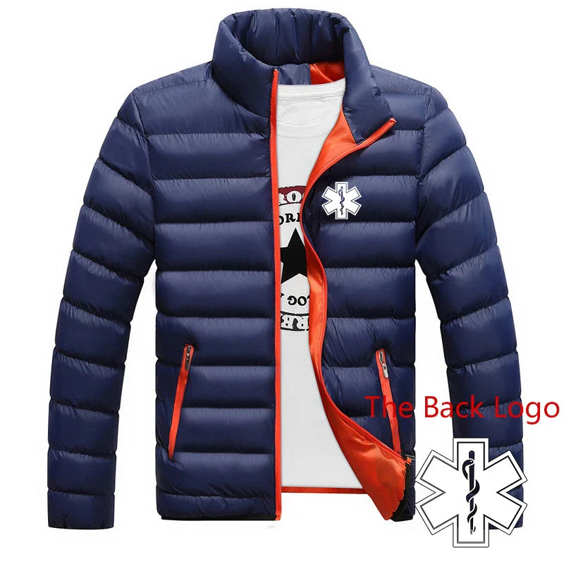 EMT Paramedic Emergency Medical 2022 Men's New Winter Jackets Parka Warm Outwear Fashion Casual Slim Coats Windbreaker Coats Top