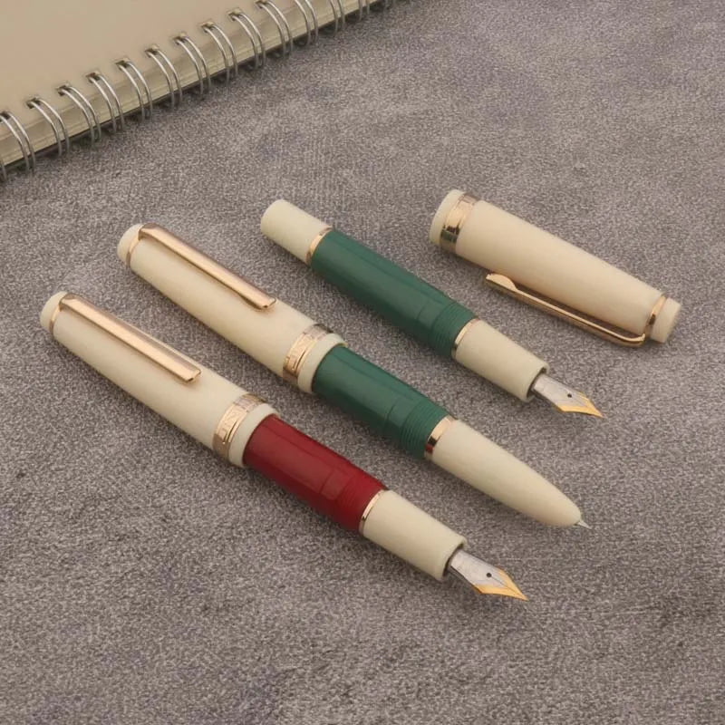 Brand JinHao 82 Mini Fountain Pen Acrylic Plastic Ink Pen Spin Golden EF F M Nib Stationery Office School Supplies Writing Gift