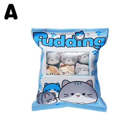 Cute Cat Snack Pillow Pudding Decorative, Stuffed Dolls With Cat Pudding Kawaii Toy Plush Plush Pillow Animal Gifts