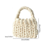 Ladies Casual Bag Hand-woven Shopping Bag Icelandic Wool Fashion Soft Shoulder Diy Handbag Self-woven Homemade Crochet Bag