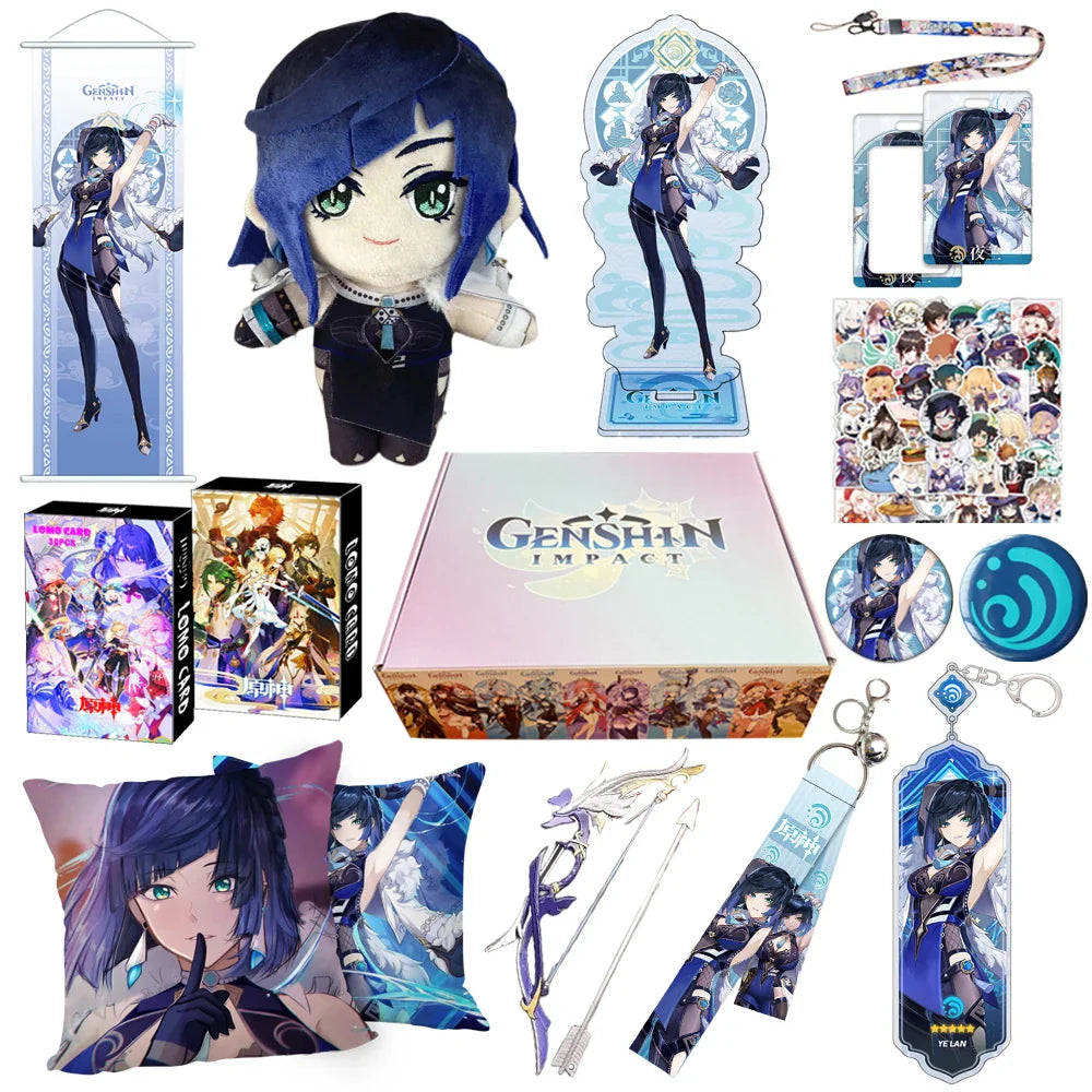 Genshin Impact Xianyun Navia Fontaine Furina Neuvillette Wriothesley Focalors Baizhu Kaveh Gift Box Include Keychain Doll Pillow