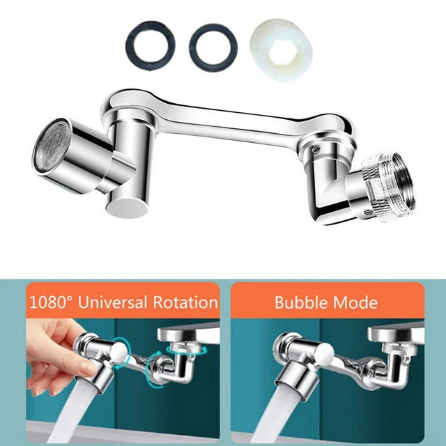 Multifunction 1080° Rotary Extender Faucet Aerator Robotic Arm Plastic Splash for Sink Kitchen Washbasin Faucets Bubbler Nozzle