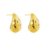 Waterdrop Chunky Hoop Earrings Dupes for Women Lightweight Gold Plated Smooth Stainless Steel Hollow Tear Drop Earring Jewelry