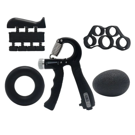 5pcs Fitness Hand Grips Set With Counter Adjustable Strength Finger Trainer Power Forearm Muscle Gripper Ball Workout Grip Ring