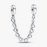 Clear Pavé Safety Chain Clip Charm 925 Sterling Silver Rose Gold Women Festival Jewelry Gift Fit Pandora DIY Bracelet Pendant