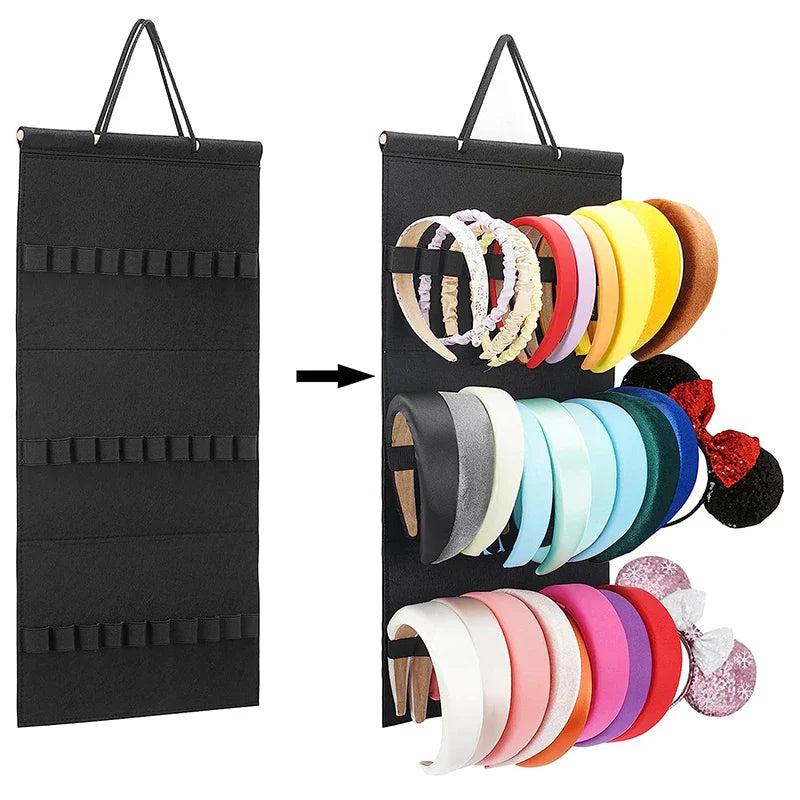 Hanging Wall Headband Holder For Women Girls Felt Headbands Organizer Hair Bow Storage Hairpins Hair Accessories Display Stand