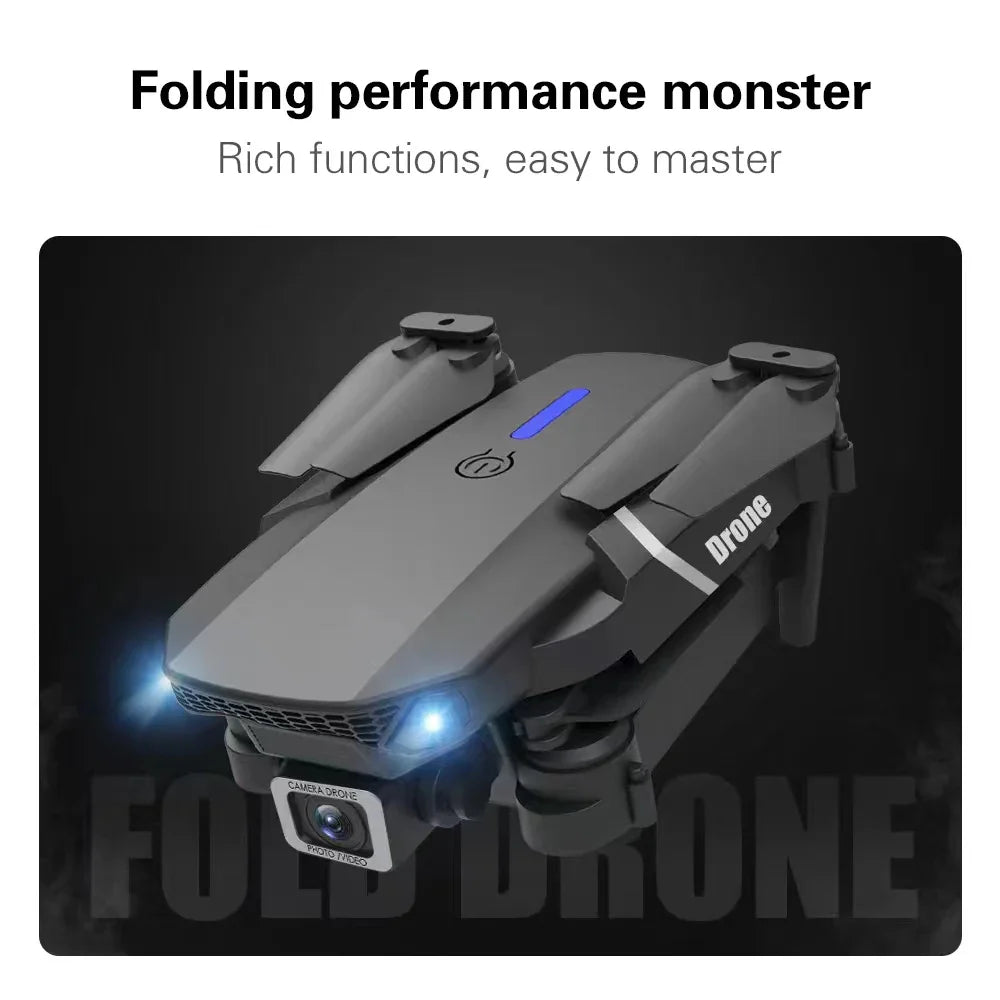 E88 Drone WIFI FPV Wide Angle 4K 1080P HD Camera Height Hold RC Foldable Quadcopter Helicopter Dron Gift Toy