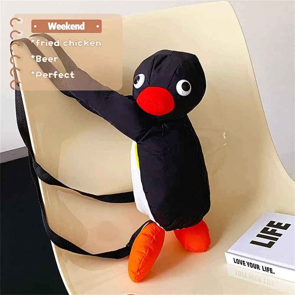 38cm Penguin Plush Backpack Cartoon Cute Penguin Plush Toy Soft Stuffed Animal Shoulder Bag for Birthday Best Gifts