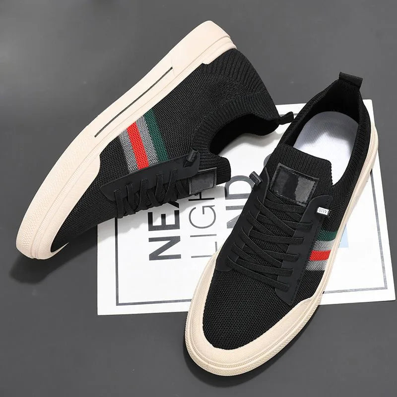 Mens Canvas Shoes Breathable Casual Sneakers for Male Youth Student Slip on Walking Tennis Fats Skateboard Non Slip Shoes