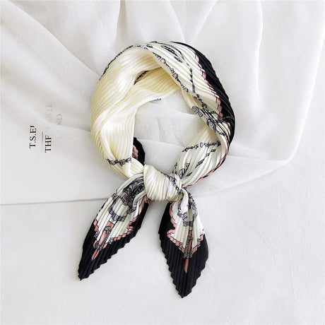 silk scarf women luxury ladies small head scarf wholesale scarves  headwraps pleated chiffon hijabs satin hijabe femme bandanas