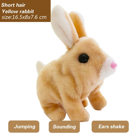 Electronic Plush Rabbit Toy Robot Bunny Walking Jumping Running Animal Shake Ears Cute Electric Pet for Kids Birthday Gifts