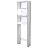 White 23 in. W Bathroom Space Saver Cabinet with 3 Fixed Shelves, Mainstays over the Toilet Storage bathroom cabinet