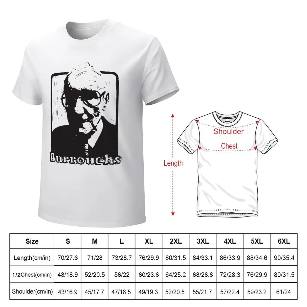 William S Burroughs T-Shirt cute tops shirts graphic tees Short sleeve tee plain black t shirts men