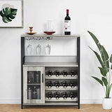 Wine Bar Rack Cabinet with Detachable Wine Rack, Bar Cabinet with Glass Holder, Small Sideboard and Buffet Cabinet