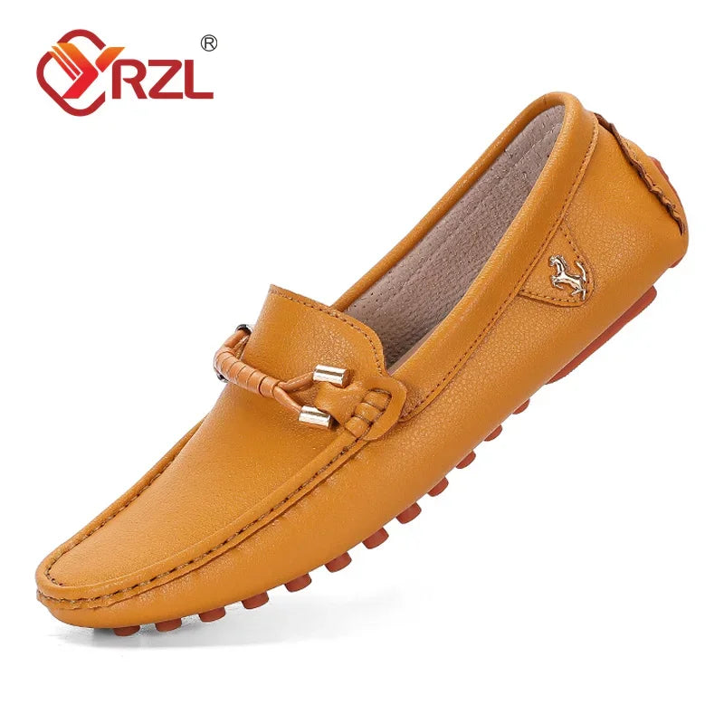 YRZL Loafers for Men 2024 New Handmade Moccasins Men Flats Casual Leather Shoes Luxury Comfy Mens Loafers Size 48 Shoes for Men