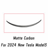 For 2024 New Tesla Model 3 Rear Trunk Lid Boot Ducktail Lip Car Spoiler Wings ABS Black Carbon Exterior Tuning Accessories Part