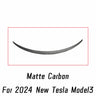 For 2024 New Tesla Model 3 Rear Trunk Lid Boot Ducktail Lip Car Spoiler Wings ABS Black Carbon Exterior Tuning Accessories Part