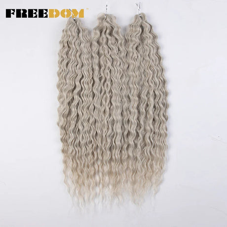 FREEDOM Synthetic Twist Crochet Curly Hair Ariel Water Wave Braid Hair Ombre Blonde Brown Green Blue Braiding Hair Extension