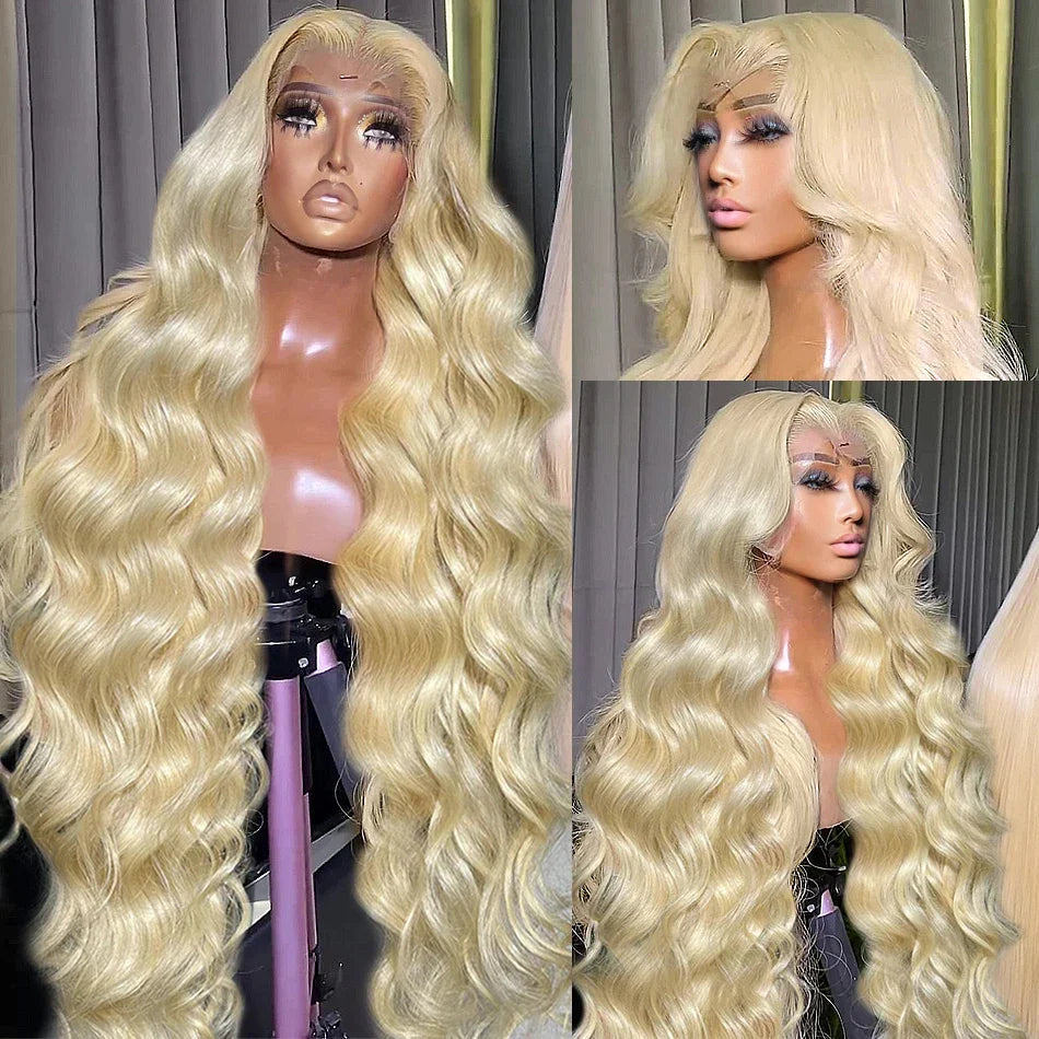 30 40 Inch 613 Honey Blonde Body Wave 250 Density 13x6 HD Lace Front Human Hair Wigs  13x4 HD  Lace Frontal Wig for black women