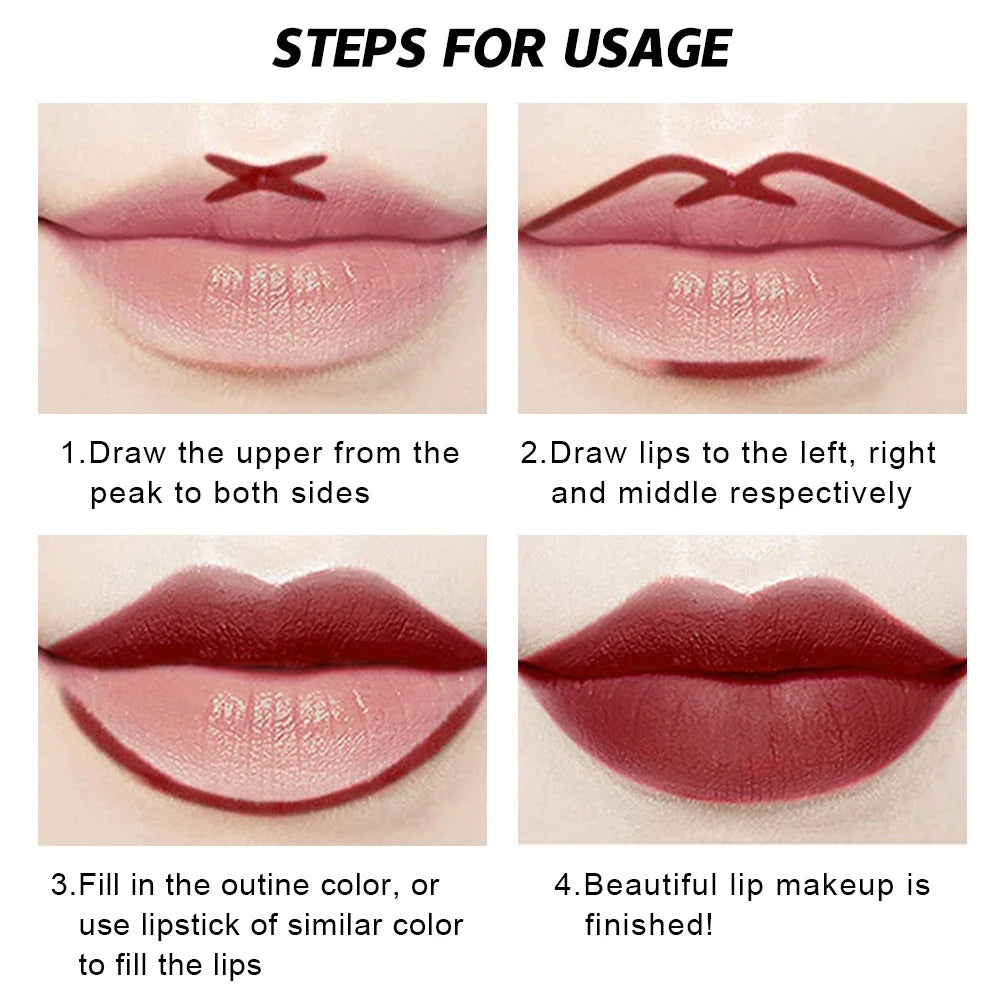 4 Matte Liquid Lipstick With 4 Lipliner Set Long-Lasting Non-Stick Cup Not Fade Waterproof High Pigmented Lipgloss Halloween Kit