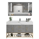 Marble Bathroom Cabinet Combination Solid Wood Intelligent Simple Luxurious Bathroom Cabinet Sink Washbasin Furniture YX50BC