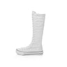 High Top Women's Canvas Shoes Knee High Boots Side Zipper Flats Vulcanized Shoes Lace-Up Comfortable Platform Sneakers Female