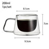 YWDL 200ml Double Wall Glass Coffee Mug Heat-resistant Espresso Cup Thermo Insulated Cup For Latte Cappuccino Tea Drinkware Set