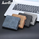 New Short Men s Slim Card Holder PU Leather Male Men's Wallet Frosted Short Ticket Tolder Multi-card Coin Purse