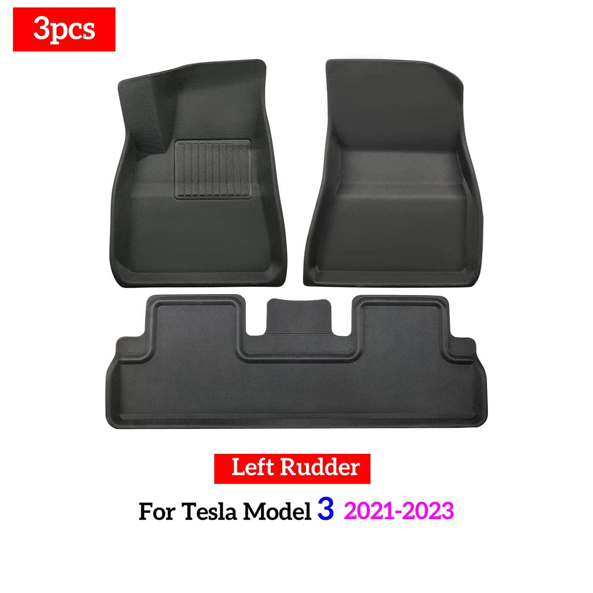 Fits Tesla Model 3 Model Y Floor Mat Luggage Mat Left Hand Drive 2017-2023 Left Right Rudder 4 Seasons Waterproof 3D Floor Liner