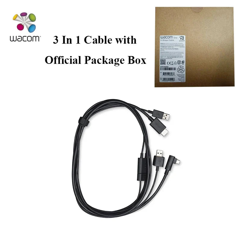 Wacom One X-Shape Replacement Cable for Wacom One DTC133 Creative Pen Display Tablet