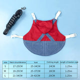 Rabbit Clothes Denim Jacket Cute Bunny Vest Harness Leash Collar Rabbit Clothing Suit Ferret Bunny Hamster Small Pet Supplies