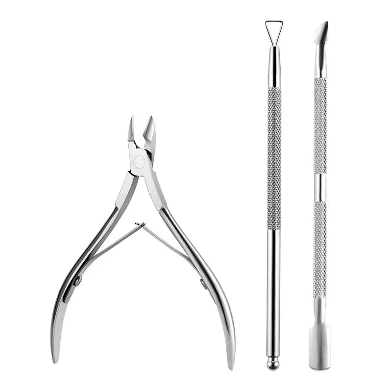 Stainless Steel Nail Art Cutter Scissor Cuticle Clipper Pusher Dead Skin Remover Kit Manicure Pedicure Tools Nails Set