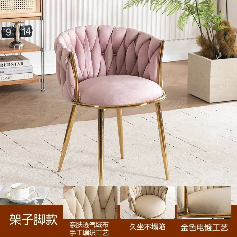 Adjustable Swivel Makeup Chair Living Room Dining Chair Bedroom Dressing Table Rotating Backrest Makeup Chairs Manicure Stools