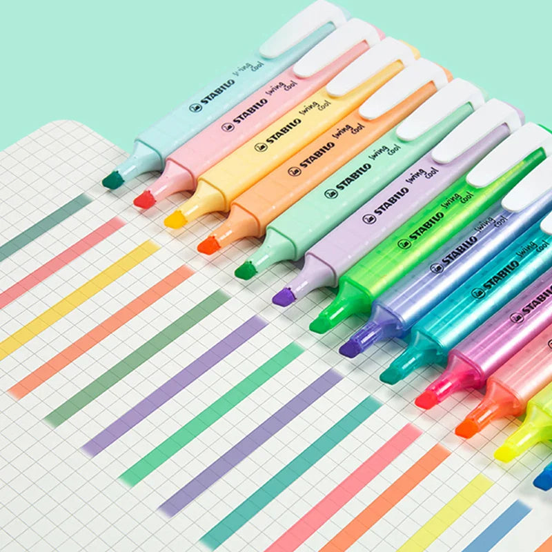 Stabilo Swing Cool Highlighters Pens Mark 1-4mm Pastel Colours for Graffiti Writing Drawing Office and Student Supplies