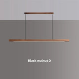 Nordic Wood Pendant Lights LED Modern Hanging Lamps for Dining Living Room Kitchen Office Shop Long Strip Celling Lamp