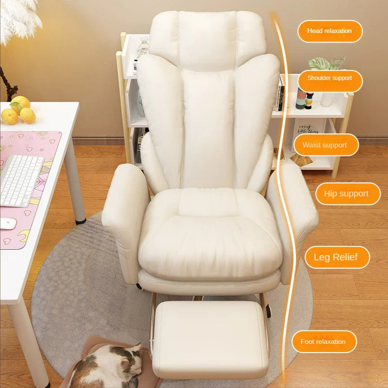 Comfortable fluffy Ergonomics Sofa Chair Home computers Bedroom Chair Single backrest live broadcast revolve office chair