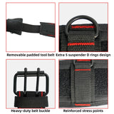 MELOTOUGH Padded Tool Belt with D ring for men construction Strong Durable Double Metal Roller Buckle,adjustable waist