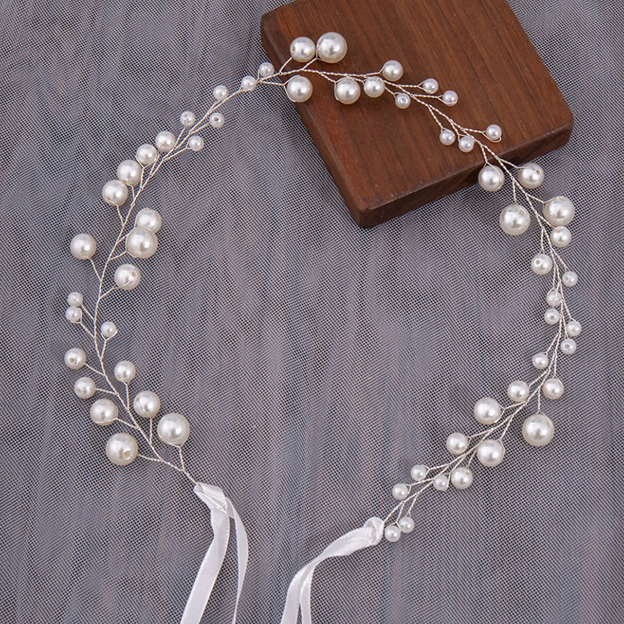 Bridal Sweet Headband Headpieces Banquet Pearls Headdress Simple Chain Hair Vine For Banquet Wedding Masquerade Hair Jewelry