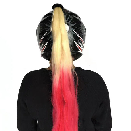 New 24" Punk Style Motorcycle Helmet Braids Bike Gradient Ramp Twist Sucker Removable Braid Pigtail Ponytail Motocross Racing