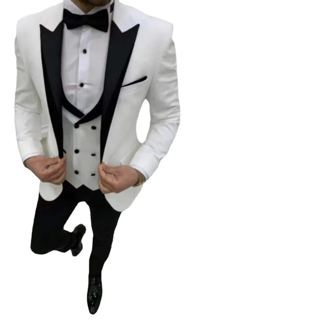 New Casual Fashion Men's Suit Slim Groom Wedding Tuxedo Three-piece Wedding Suit Dance Best Man Men's Suit Handsome Men